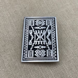 Alice seely 2000 tribal silver tone brooch